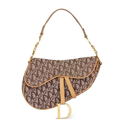 dior saddle bag brown vintage|vintage christian Dior saddle bag.